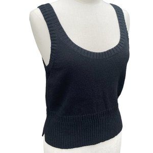 Madewell Minton Double Scoop Neck Boho Festival Neutral Knit Sweater Tank Top-S